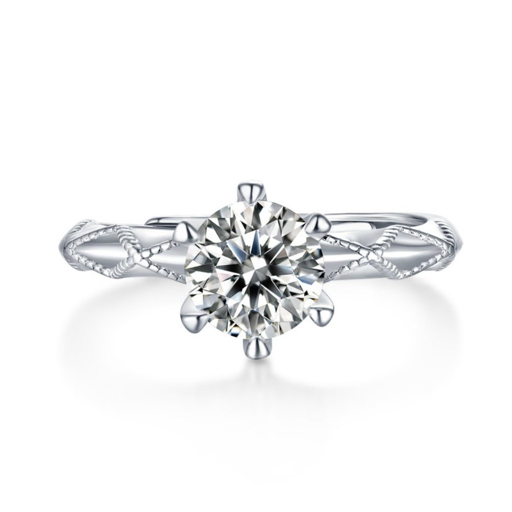 Certified 3ct. t.w. Moissanite Diamond Brilliant Cut Engagement Ring NEW - Picture 6 of 10